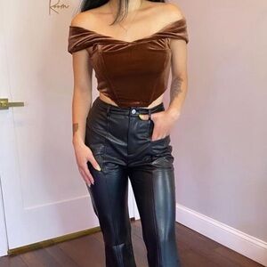 NEW Velvet corset top brown jewel tone Sexy renaissance coquette fairy goth M